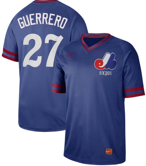 Nike Expos #27 Vladimir Guerrero Royal Authentic Cooperstown Collection Stitched MLB Jersey